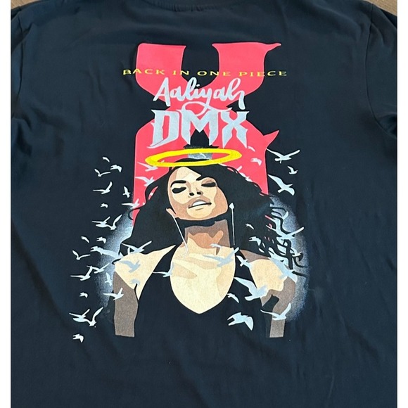 Headgear Classics DMX Aaliyah Back In One Piece Black Graphic Print Shirt Men L‎ - Picture 1 of 6